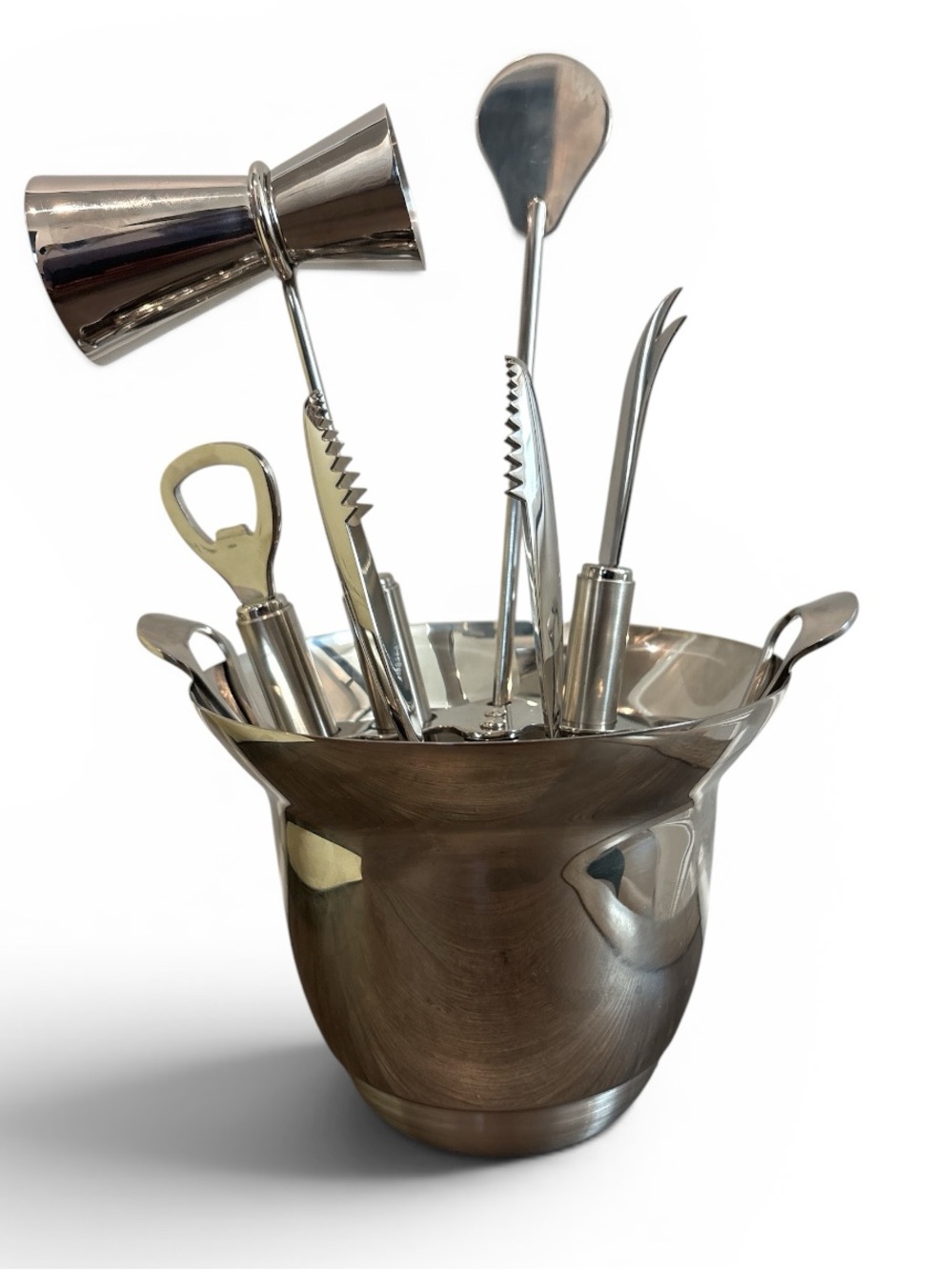 Pottery Barn Stainless Steel Cocktail Bar Tool Set Silver